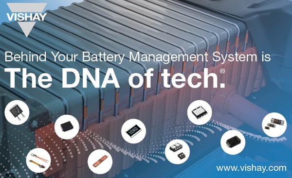 Infografik - Vishay Lösungen für Batteriemanagementsysteme
